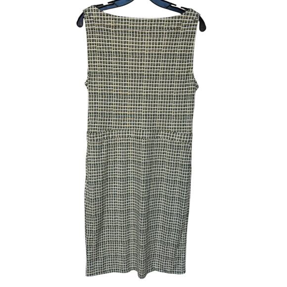 Tory Burch Green and Cream Geometric Print Silk Sheath Dress size L - Picture 5 of 12